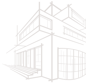 Illustration of a modern house design with a structural outline