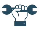 Icon of a wrench and gear symbolizing engineering in light gauge steel framing