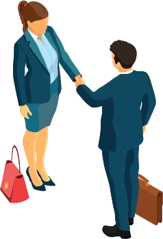 Client handshake illustration for Huge Clientele section
